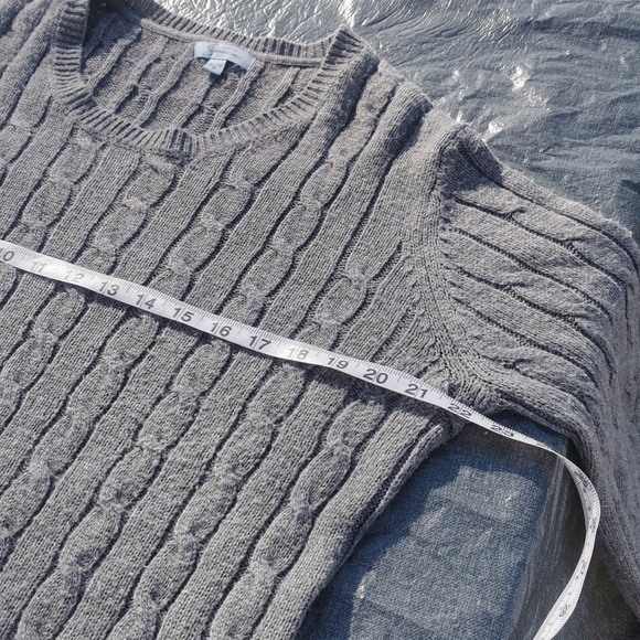 Jessica Cable Knit Sweater Grey Gray Extra Large XL - Picture 9 of 12